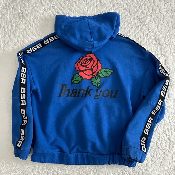 BSR By Samii Ryan Know Ya Worth Hoodie Sweatshirt Pullover Medium Royal Blue - Picture 10 of 11